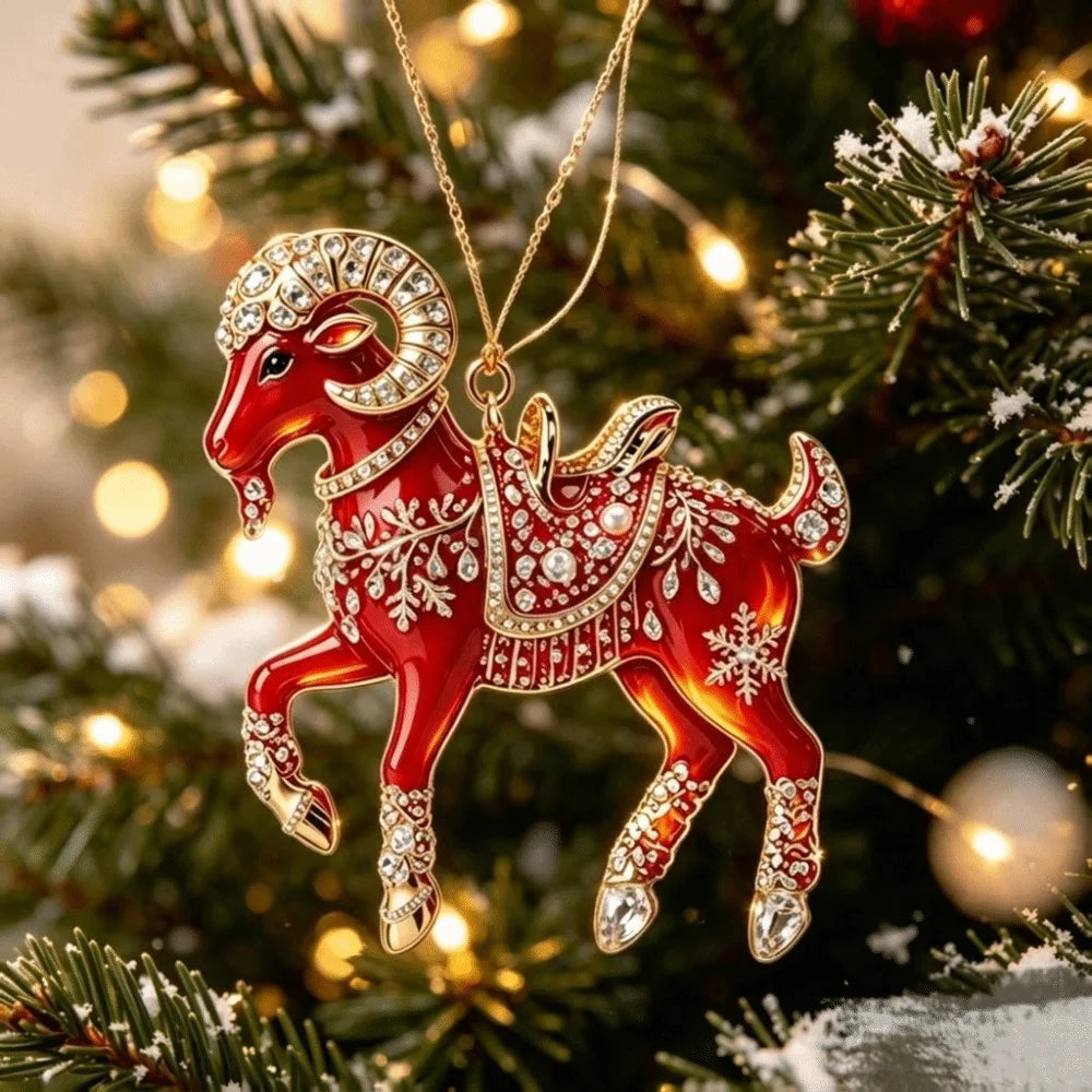 Acrylic Goat Hanging Ornament Rhinestone Christmas Décor Christmas Ornament Richie's 7