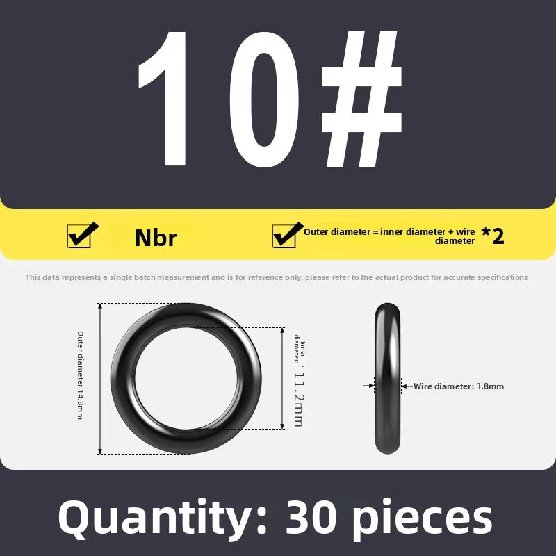 Kande Nitrile O-Ring Set 20-30pcs 1.4-26.5mm Oil Seal Gasket Rubber O-Ring Set Richie's 11.2x1.8 30pcs