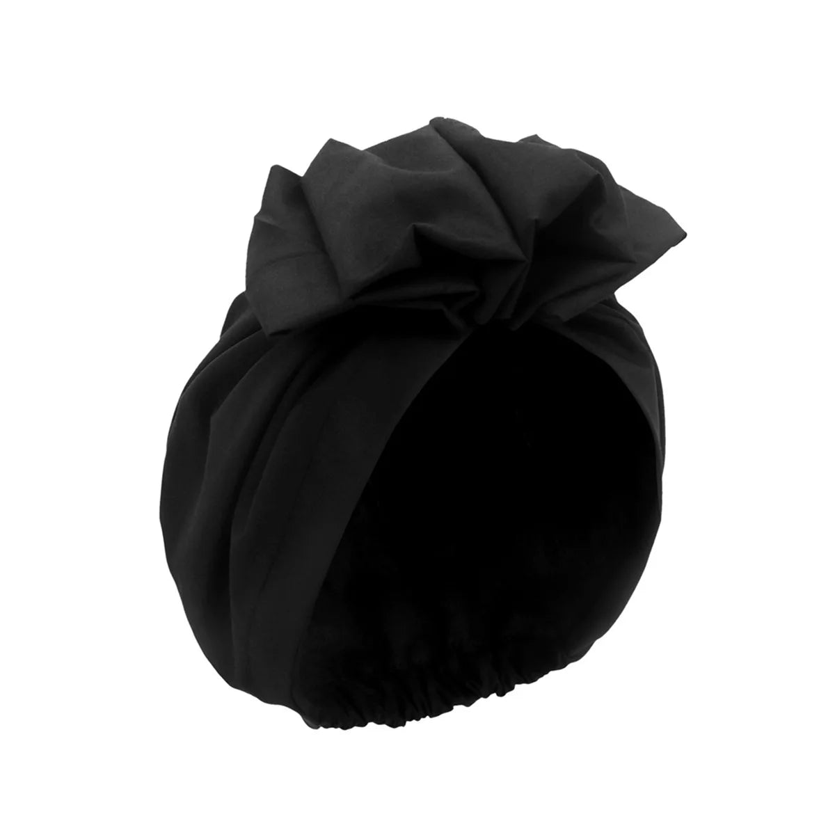 Women's Floral Pleated Turban Hat – Elastic Head Wrap & Bonnet Turban Head Wrap Richie's Black