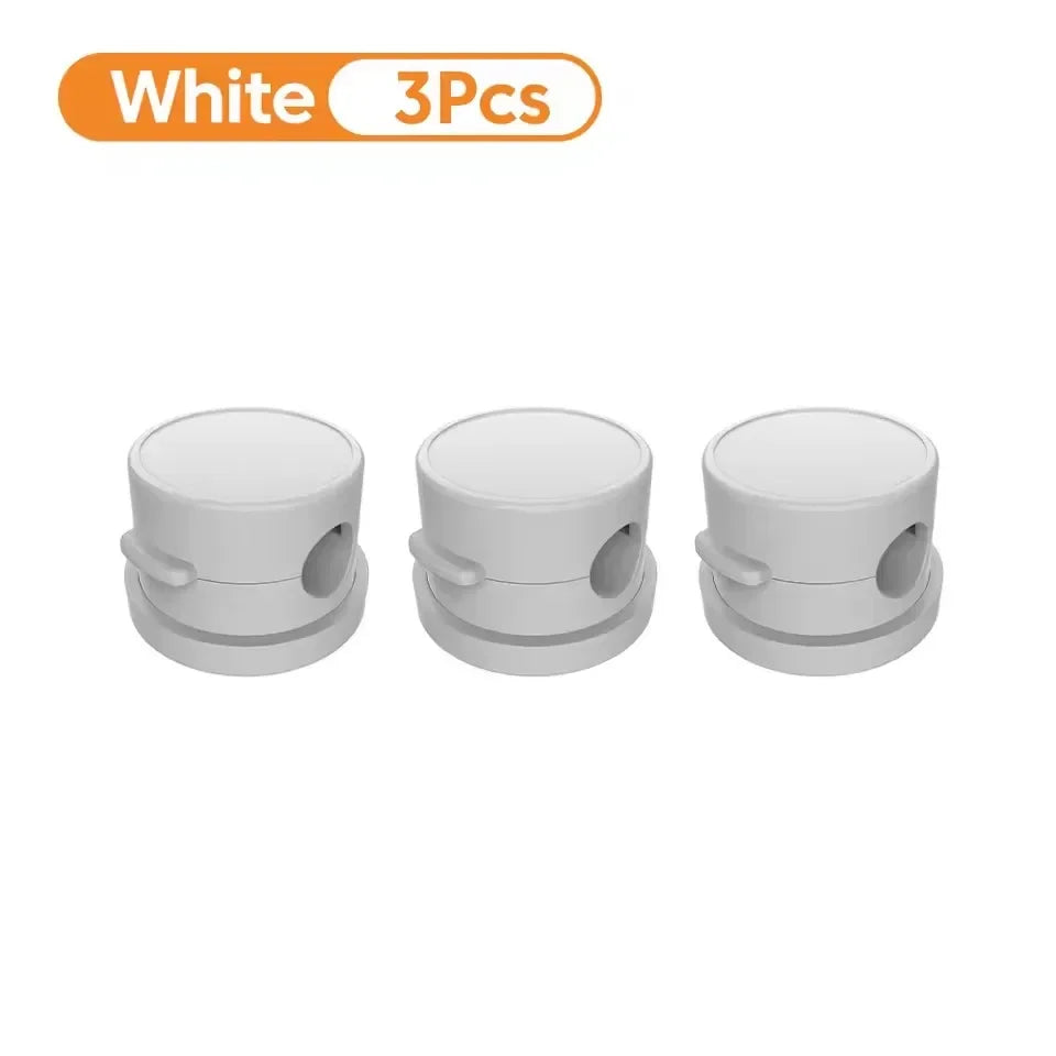 360° Magnetic Cable Clips | Adhesive Wire Organizer Cable Management Clip Richie's White 3PCS