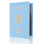 France Passport Cover PU Leather Travel Wallet Card Holder Passport Travel Wallet Richie's sky blue