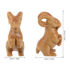 2027 Zodiac Goat Wood Sculpture | Chinese Feng Shui Lucky Statue Wood Zodiac Figurine Richie's