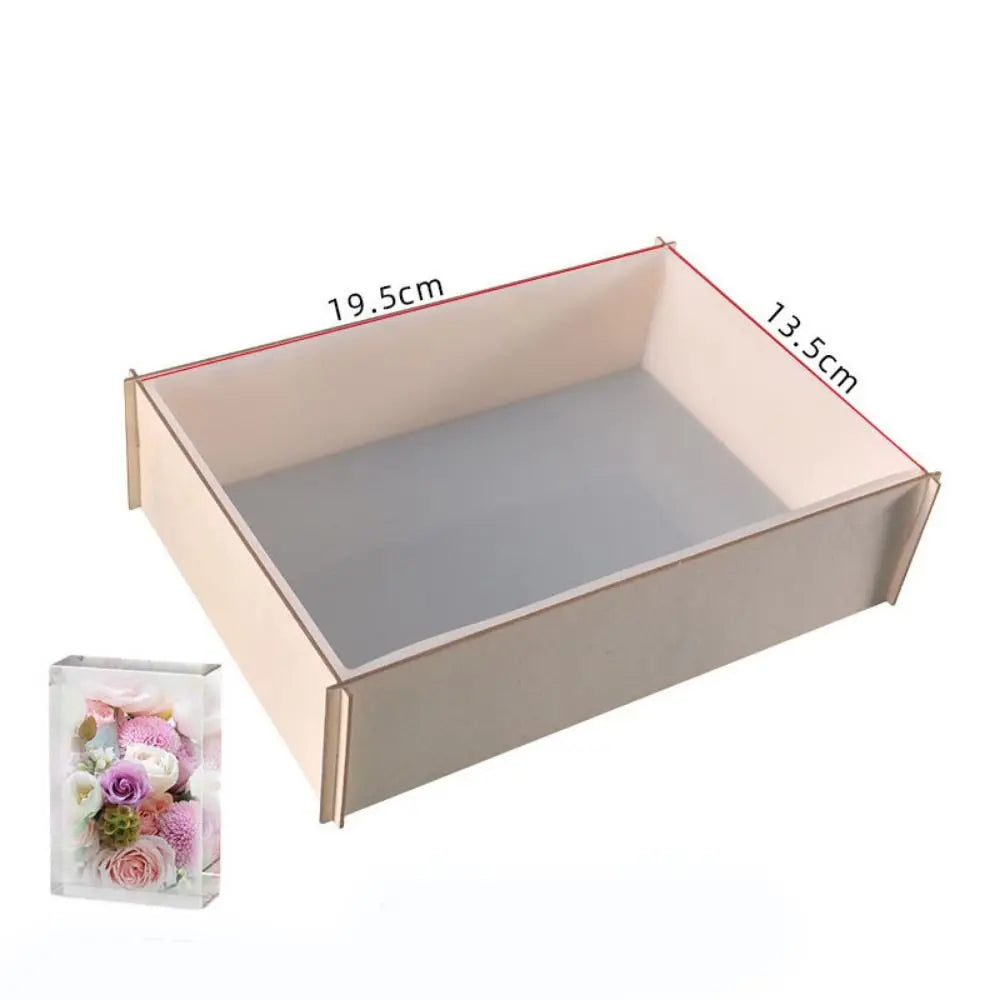 3D Rectangle Silicone Resin Mold with Wooden Support – DIY Cube Silicone Resin Mold Richie's