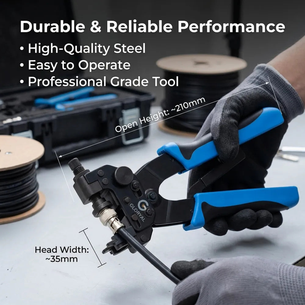 TOTNEND Compression Crimping Tool – F, BNC, RCA, RG59, RG6 Compression Crimping Tool Richie's