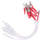 10Pcs TENS EMS Alligator Clip Electrode Cables 2mm Pin Accessories Electrode Clip Cables Richie's Red