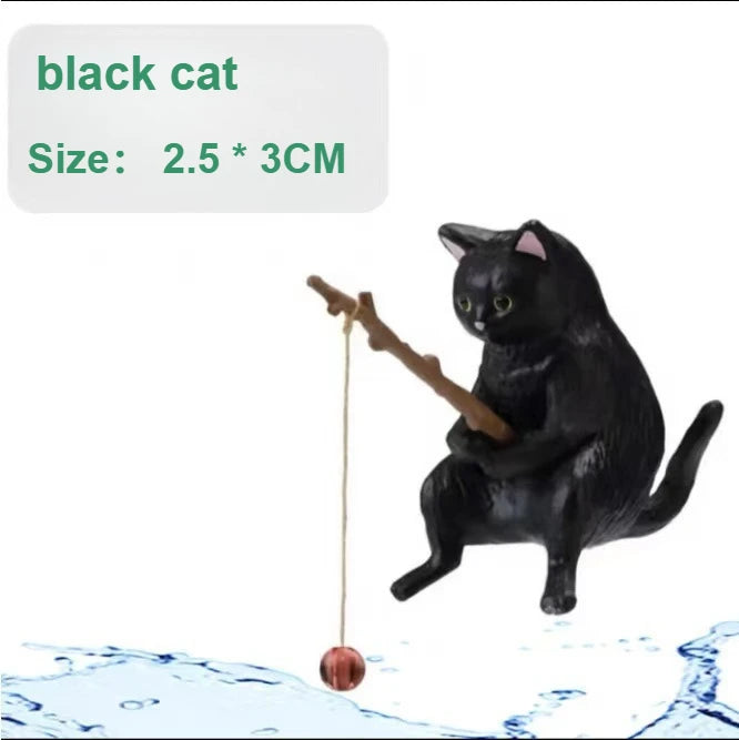 Fishing Cat Fish Tank Ornament – Hanging Resin Aquarium Décor Aquarium Ornament Richie's 1pc Style 4