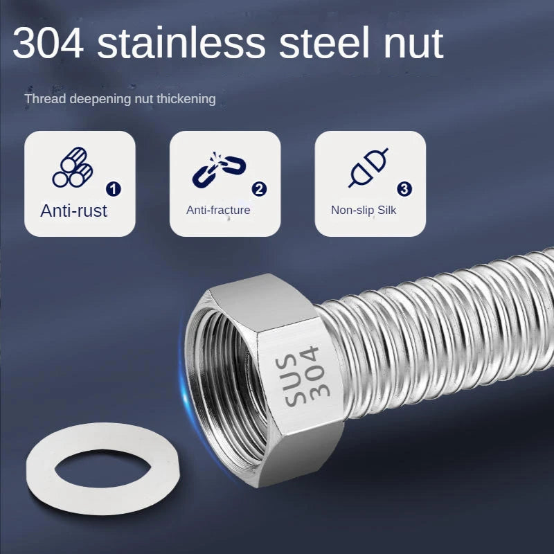 DN25 1" 304 Stainless Steel Bellows High-Pressure Flexible Hose Flexible Plumbing Hose Richie's