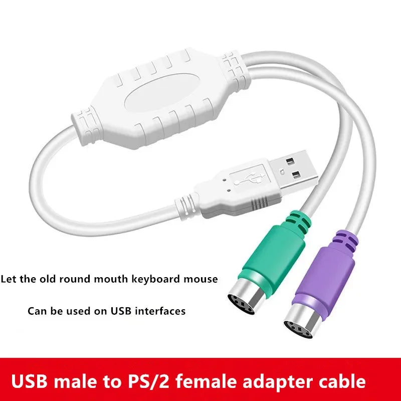 FUCHU USB Male to PS/2 Female Adapter – Mouse & Keyboard USB Adapter Richie's