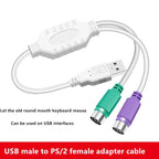 FUCHU USB Male to PS/2 Female Adapter – Mouse & Keyboard USB Adapter Richie's