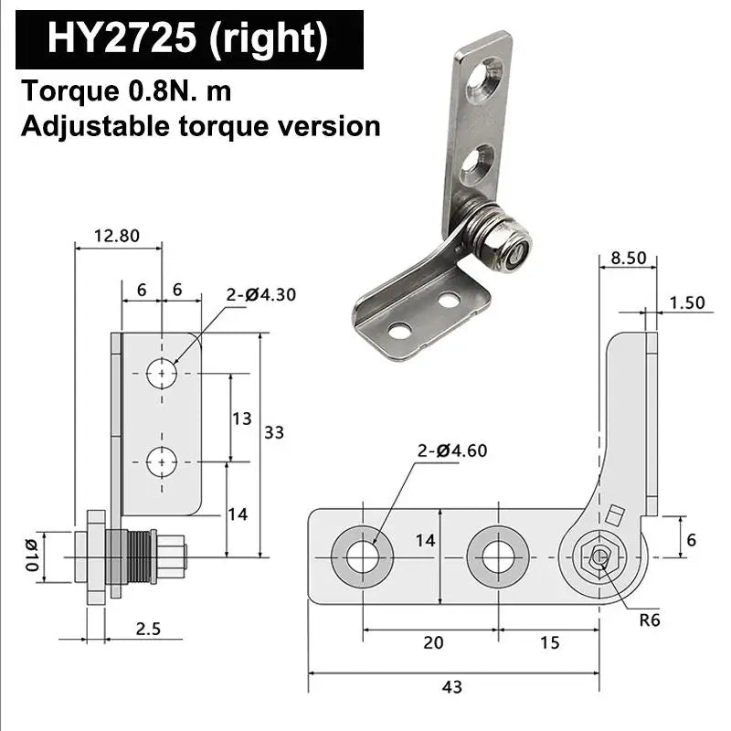 304 Stainless Steel Adjustable Damping Positioning Hinge Damping Hinge Richie's A12