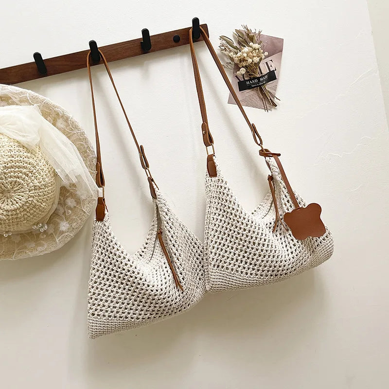 Women's Woven Straw Crossbody Bag – Summer Beach Shoulder Purse Woven Crossbody Bag Richie's