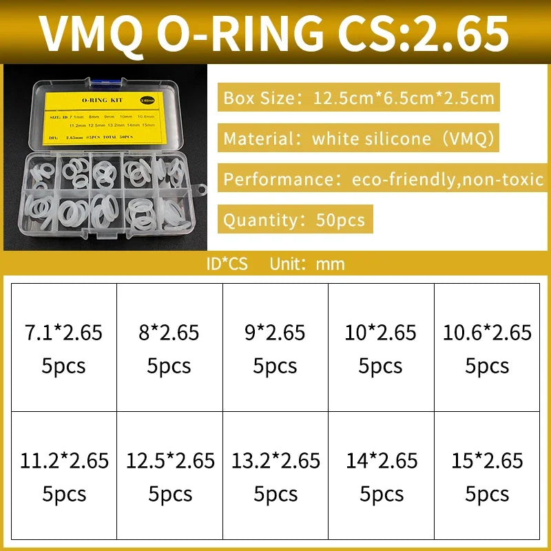 NBR Silicone FKM O-Ring Repair Kit – 1.8mm & 2.65mm Gasket Set O-Ring Repair Kit Richie's 149-VW-BW50S