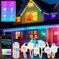 RGBIC Permanent Outdoor LED Eave Lights IP67 Smart App & Remote Outdoor LED String Lights Richie's White 60M 100V-240V EU Plug