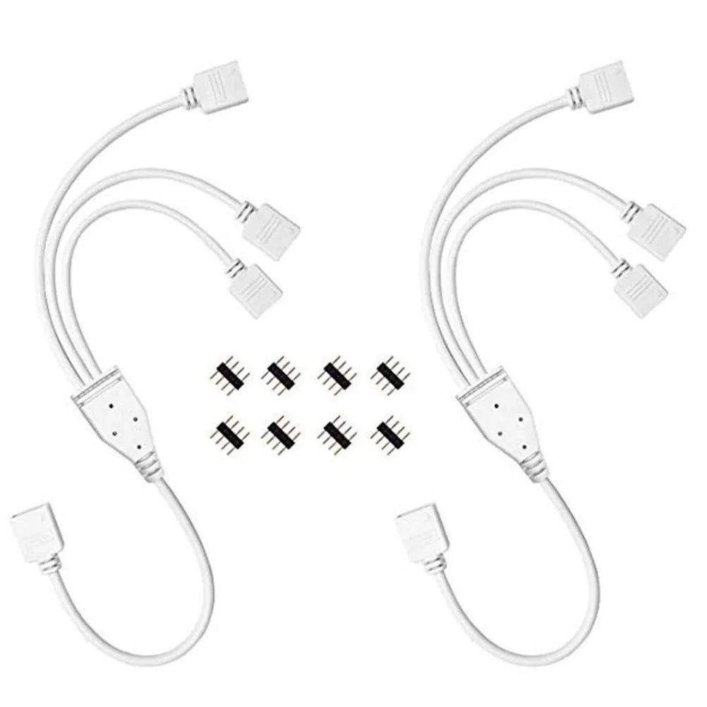 4-Pin RGB LED Strip Splitter Cable Kit – SMD 5050 3528, 2-Pack LED Strip Connector Richie's