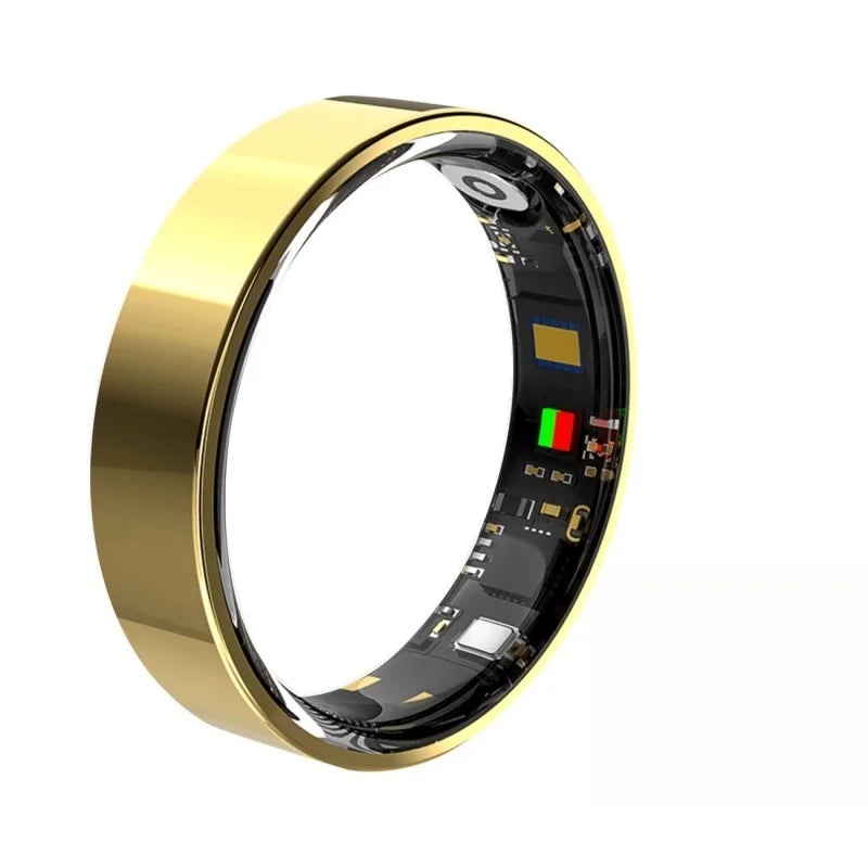 Smart Ring Heart Rate Sleep Tracker 5ATM Waterproof Steel Smart Health Ring Richie's Gold 13