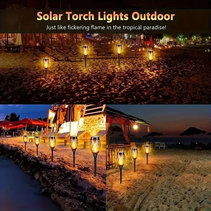 Solar Flame Torch Light 12/96 LED Flickering Outdoor Garden Lamp Solar Garden Light Richie's