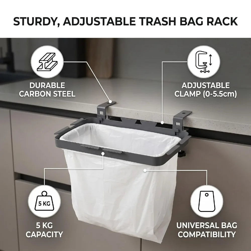 Stainless Steel Trash Bag Rack – Cabinet Garbage Bag Holder Trash Bag Holder Richie's