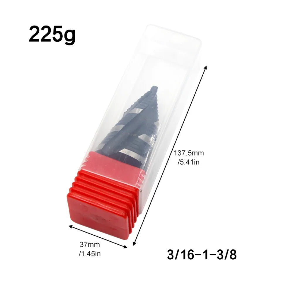 Spiral Step Drill Bit 1/4" Hex Shank Four Flute – Fast Metal Step Drill Bit Richie's 3-16-1-3-8