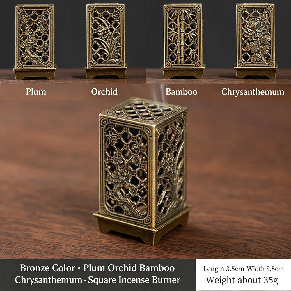 Alloy Incense Burner Carved Hollow Sandalwood Plate Holder Incense Burner Richie's F