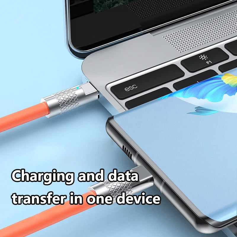 120W USB-C to USB-C Fast Charging Cable with LED Indicator USB-C Charging Cable Richie's