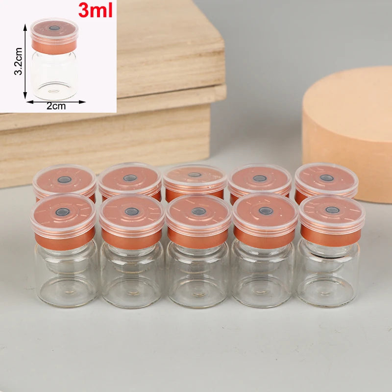 10Pcs Mini Glass Vials 3ml–10ml Leak-Proof Flip-Off Caps Glass Storage Vials Richie's 3ML 10Pcs