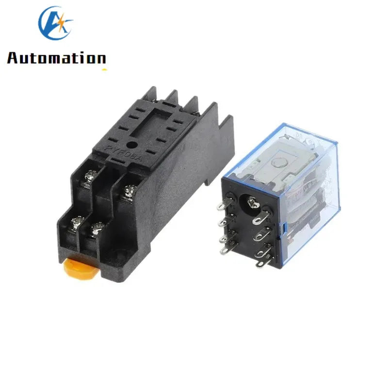 10pcs MY2NJ DPDT Power Relay with Socket Base 12V 24V 110V 220V Power Relay Richie's