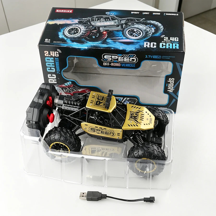 2.4G RC Off-Road Alloy Car with Lights, Music & Spray RC Off-Road Car Richie's