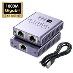 Gigabit 1x2 RJ45 Network Splitter 1000Mbps LAN Adapter Network Splitter Richie's Gigabit NEW
