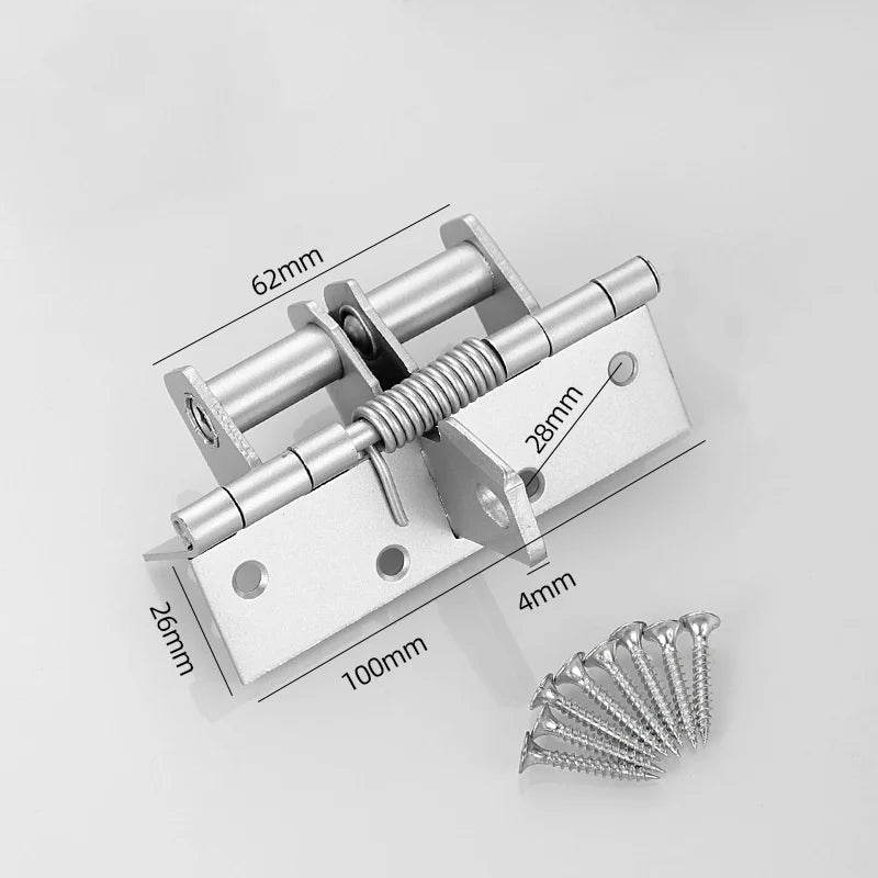 3-in-1 Self-Closing Spring Door Hinge with 90° Positioning Self-Closing Door Hinge Richie's silver 2pcs
