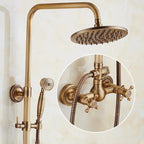 Antique Brass Wall-Mounted Bathtub Shower Faucet Mixer Set Shower Faucet Set Richie's C