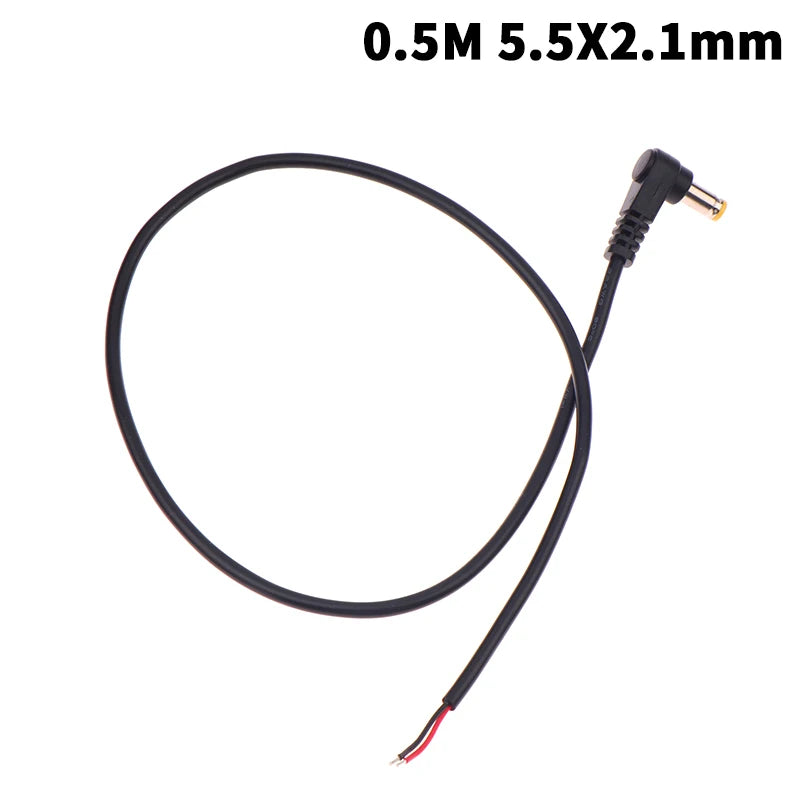 Right Angle DC Power Cable 5.5x2.1/2.5mm Male Plug Extension DC Power Cable Richie's A3