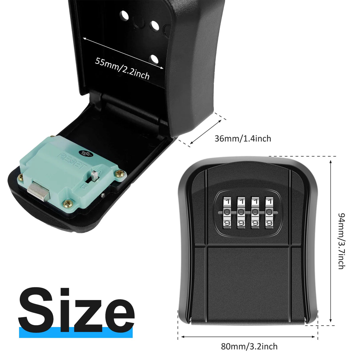 Wall-Mount Combination Key Storage Box – Weatherproof Safe Key Lock Box Richie's Old style A