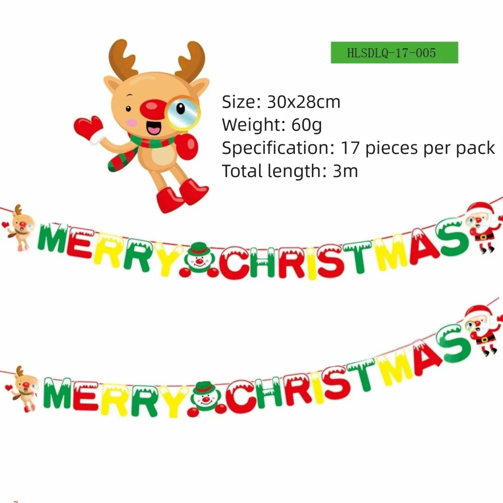 Christmas Hanging Bunting Banner – Xmas Non-Woven Party Decor Christmas Bunting Banner Richie's C