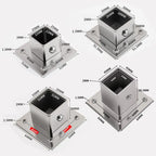 Stainless Steel Square Tube Connector Flange Base 20–40mm Tube Connector Fitting Richie's