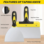 4-Piece Putty Knife Set – Stainless Steel Scraper Tool Kit Putty Knife Set Richie's
