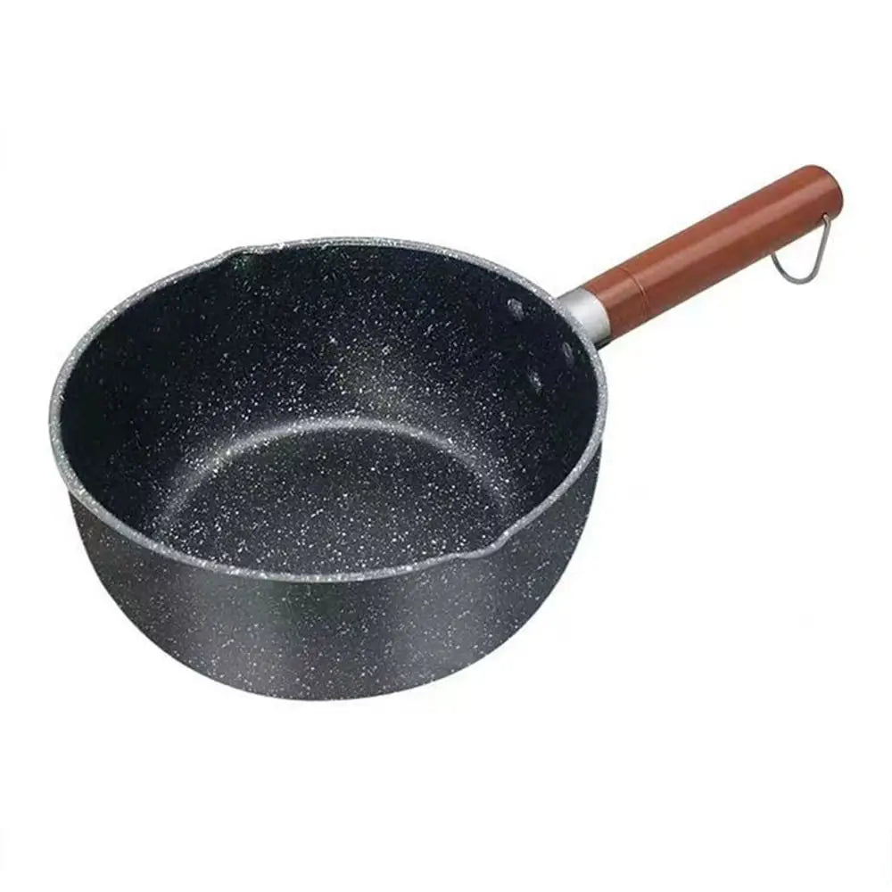 Non-Stick Iron Omelette Pan & Noodle Pot – Wooden Handle Non-Stick Cookware Richie's 18cm