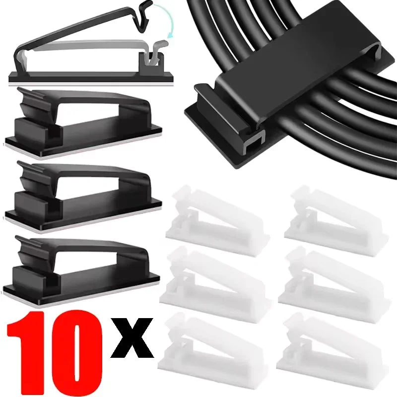 Self-Adhesive Cable Organizer Clips – Desk Cord Manager Cable Management Clips Richie's