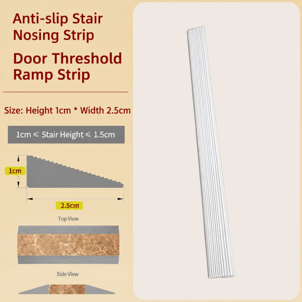 1M Silicone Threshold Ramp Strip for Robot Vacuums & Bikes Threshold Ramp Strip Richie's White H-1cm W-2.5cm