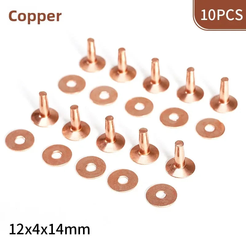 KANDE Copper Rivets 10 Pcs – Leather Belt Luggage Fasteners Copper Rivets Richie's P 12x4x14mm 10PCS