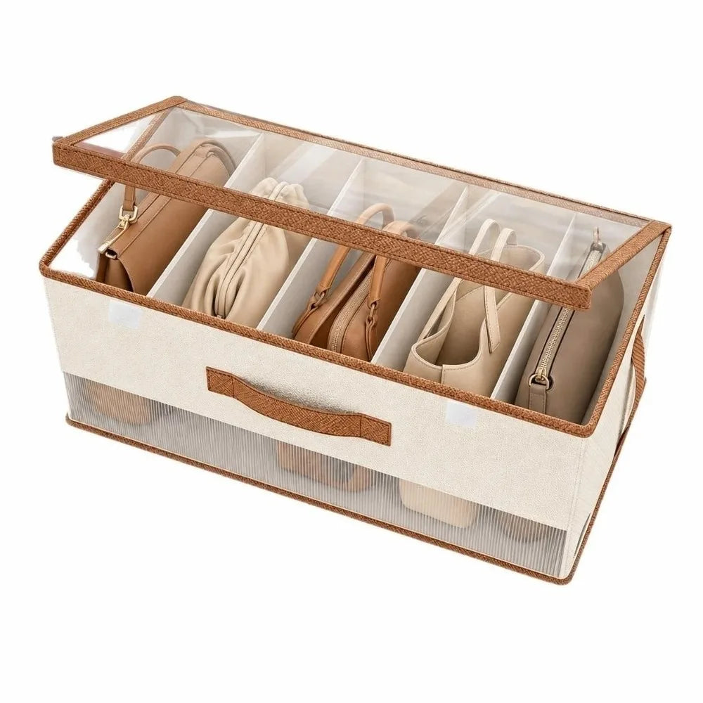 Clear Window Collapsible Closet Storage Bin with Lid Closet Storage Bin Richie's Light Grey