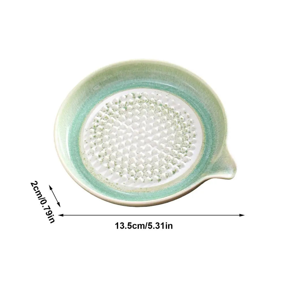 Handmade Ceramic Garlic Grater Plate – Gradient Glaze Kitchen Dish Ceramic Grater Plate Richie's Green