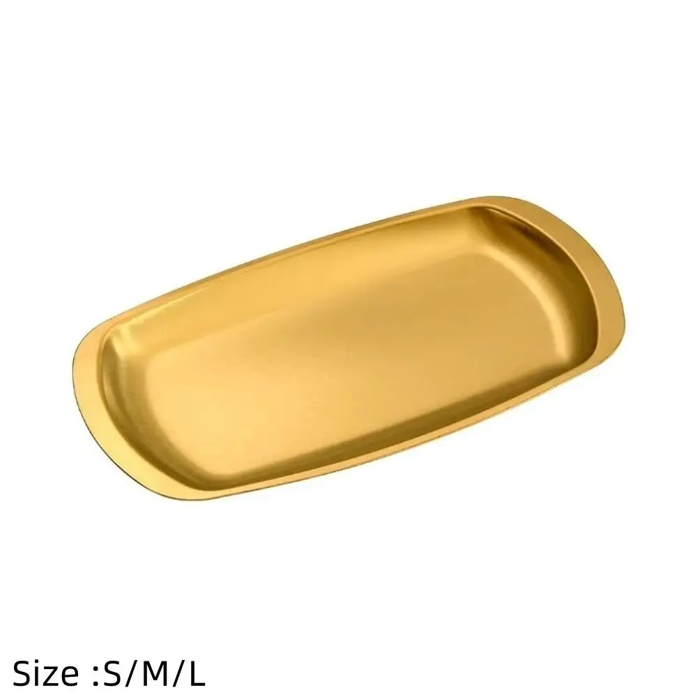 Stainless Steel Round Serving Plate – Gold & Silver Dinner Tray Serving Plate Richie's