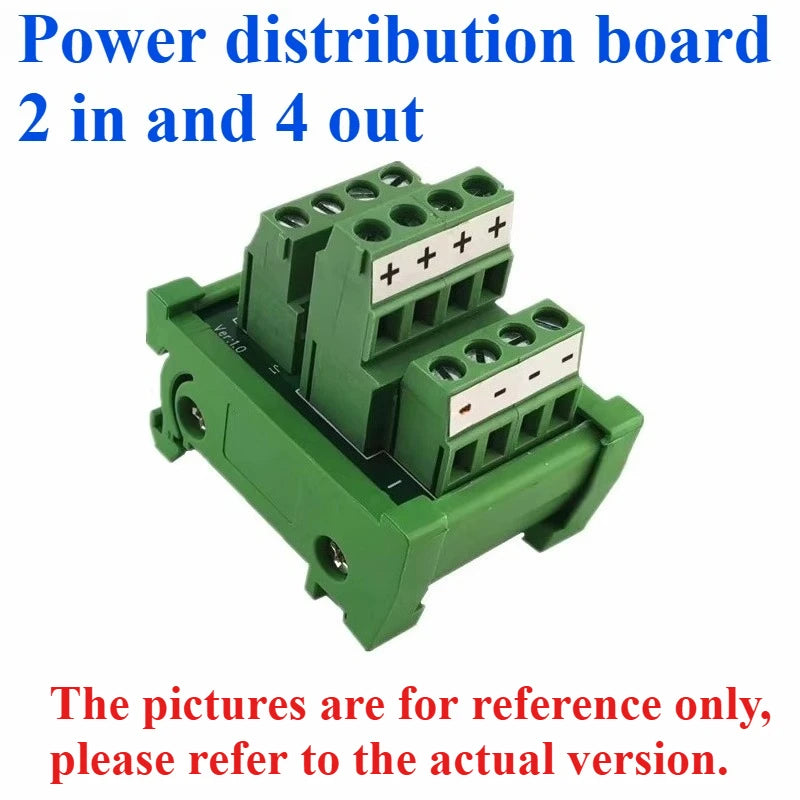 DIN Screw Terminal Block PCB Power Distribution Splitter Screw Terminal Block Richie's 2 in 4 out 1PCS