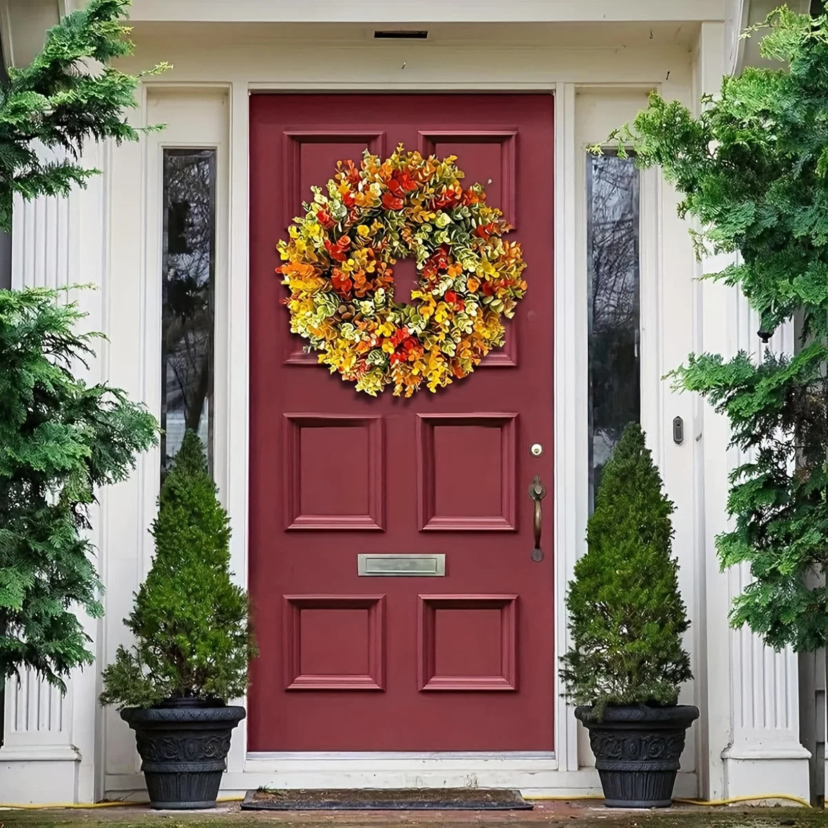 Elegant Artificial Fall Foliage Wreath – Indoor Door Hanging Decor Artificial Decor Wreath Richie's