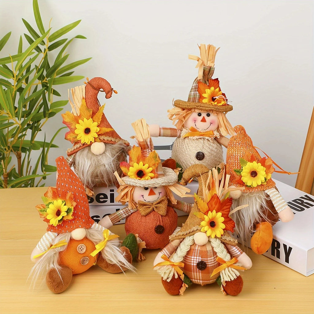 Rustic Autumn Scarecrow Decor – Plaid Sunflower Farmhouse Accent Seasonal Scarecrow Decor Richie's