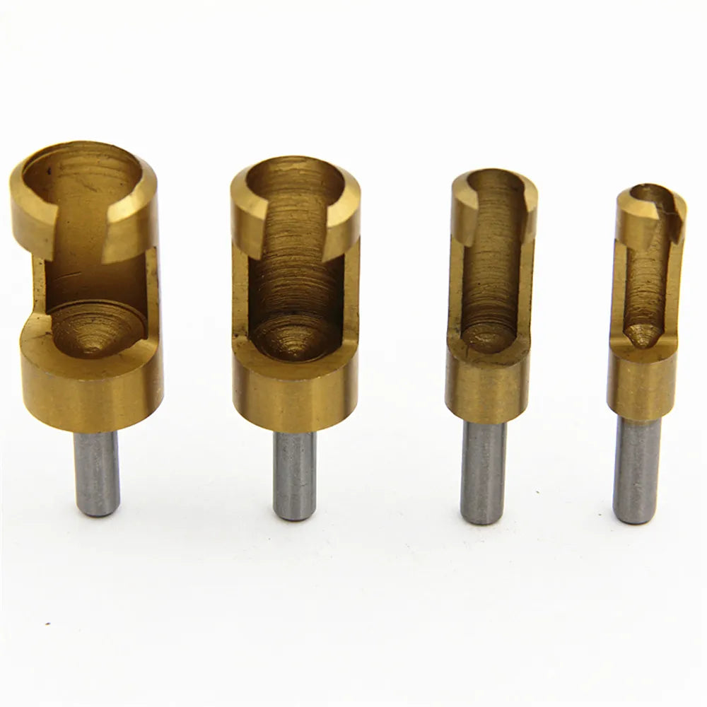 Titanium Plug Cutter Set 6–16mm | 4-Piece Wood Drill Bits Wood Plug Cutter Set Richie's
