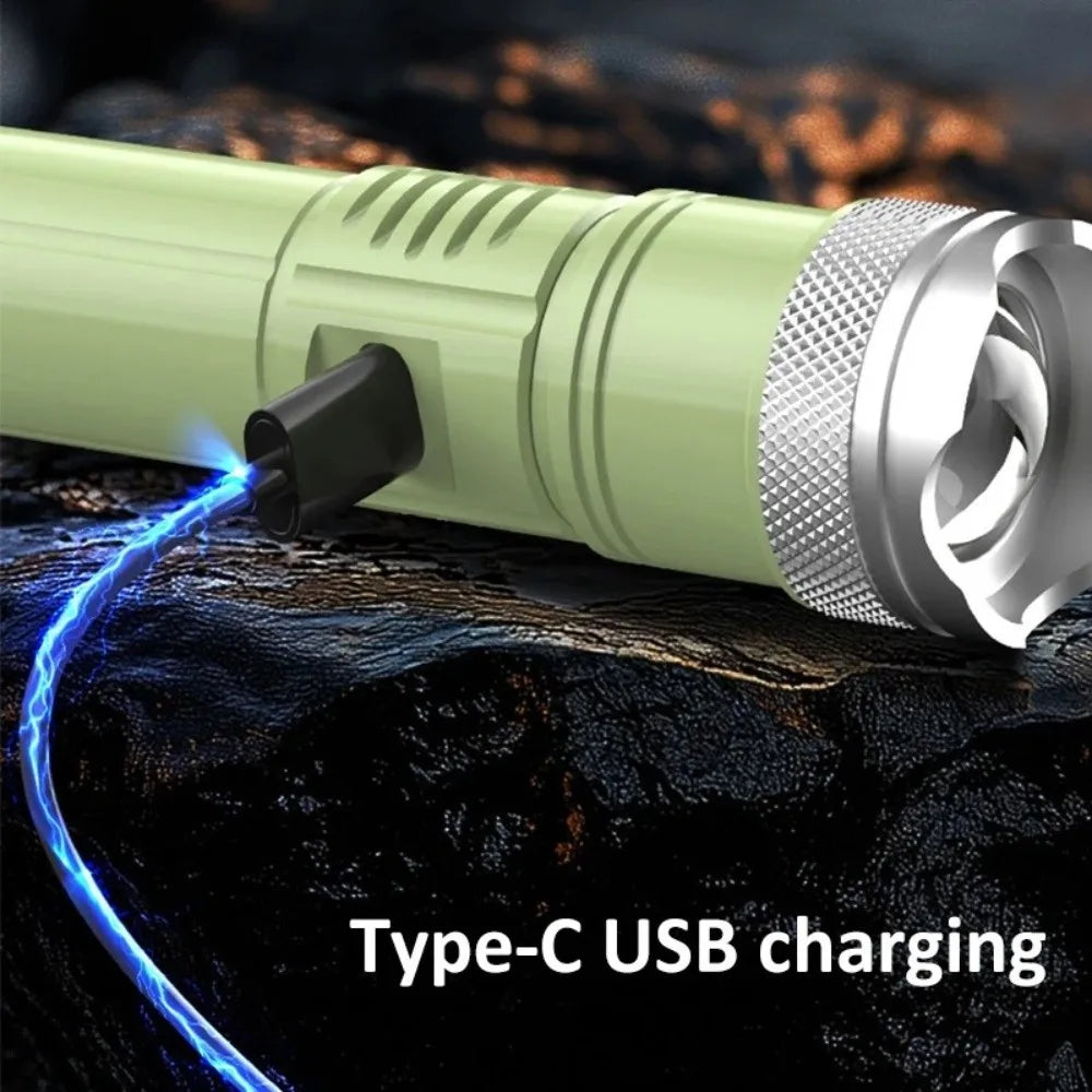 High Power LED Flashlight Type-C Rechargeable 3 Modes Emergency LED Flashlight Richie's