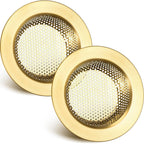 2-Pack Stainless Steel Kitchen Sink Strainer & Drain Filter Sink Drain Strainer Richie's Brushed gold 2pcs