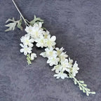 Large Silk Artificial Delphinium Flowers – 2-Fork DIY Bouquet Artificial Silk Flowers Richie's White