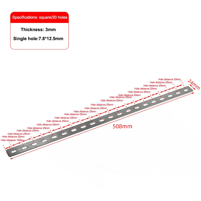 Stainless Steel Flat Corner Bracket Mending Plate Furniture Brace Corner Bracket Richie's Square 20holes